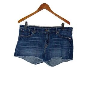 Lucky Brand Women's 10 Blue Jean Shorts 2.5" Inseam Cotton Button Zip